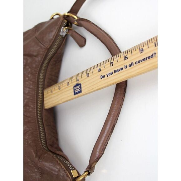 Marc Jacobs BROWN LAMB LEATHER ZIP EXPANDABLE HOBO SHOULDER BAG PURSE HANDBAG - Picture 15 of 16